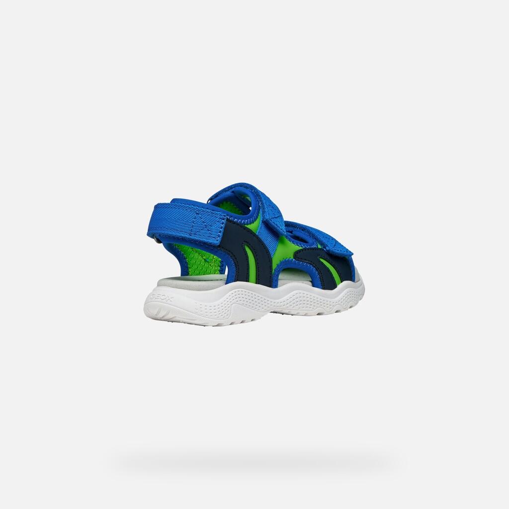 Sandales Garçon J SANDAL SPLUSH BOY Bleu Roi/Vert 6/7