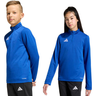 Adidas jongenssweater training top donkerblauw, ronde hals, fleecevoering