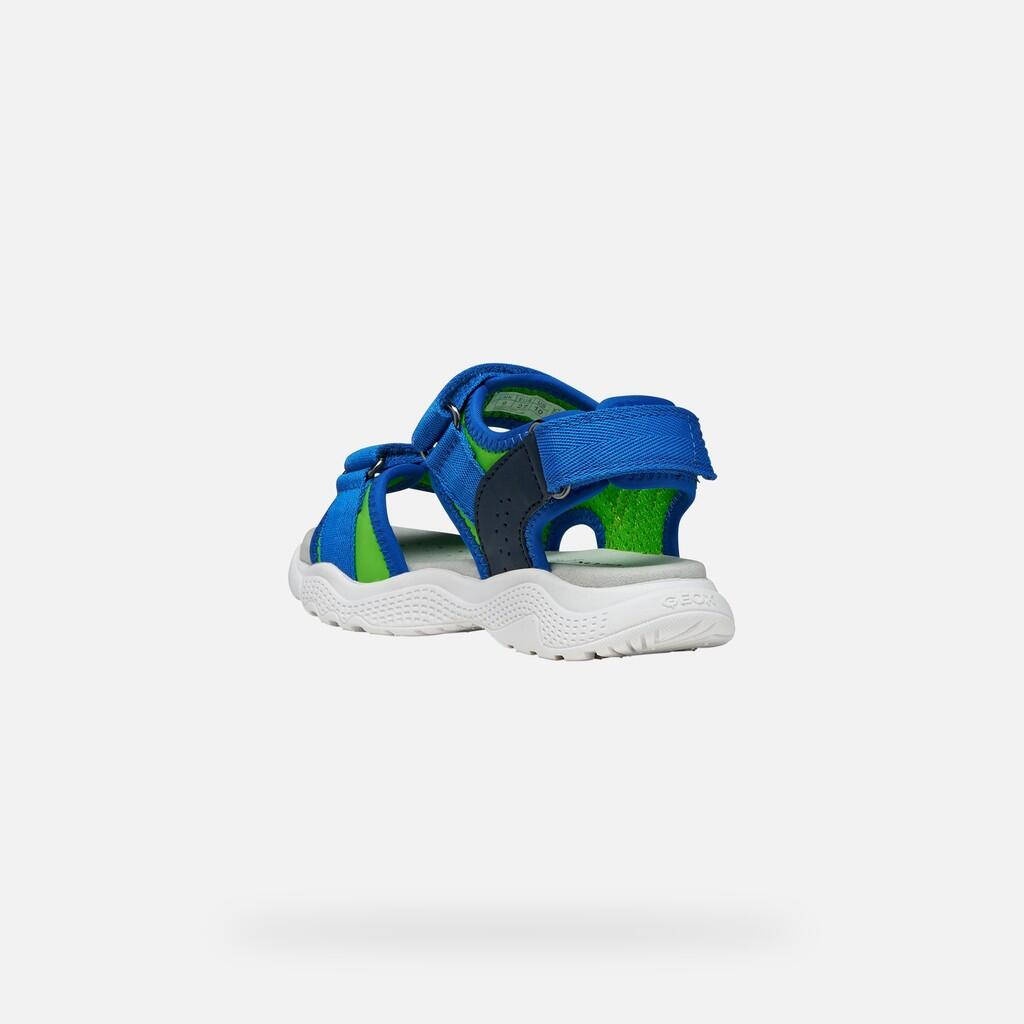 Sandales Garçon J SANDAL SPLUSH BOY Bleu Roi/Vert 5/7