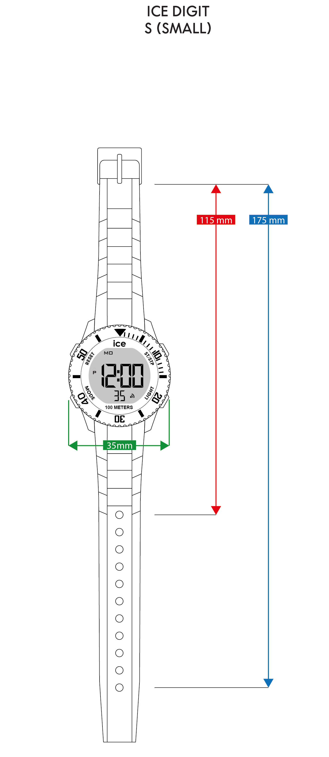Ice Watch Digitaal  Horloge Grijs/Goudkleurig 021619 5/5