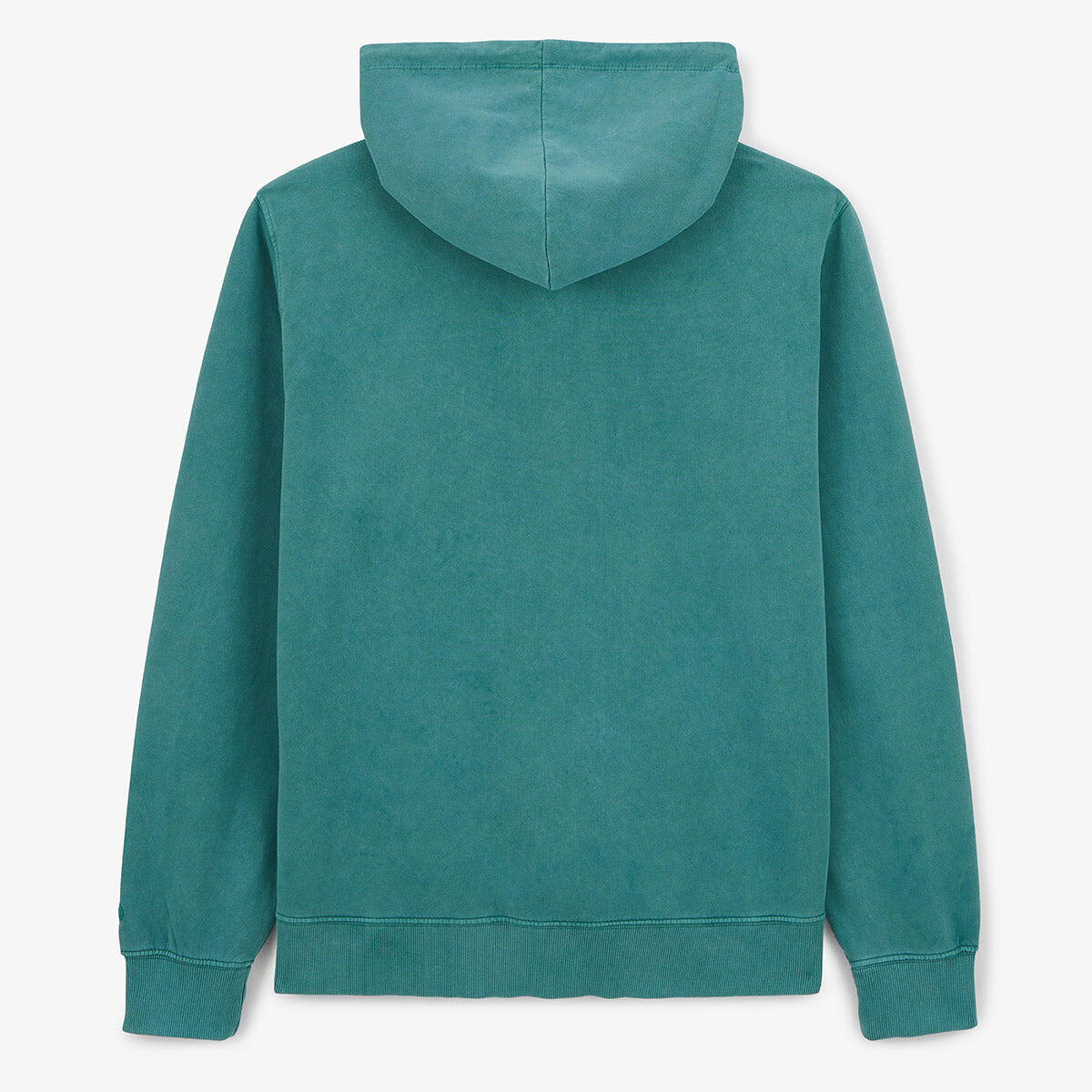 Hoodie met ritssluiting en old-effect in mintgroen katoen 3/5