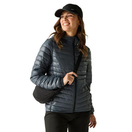 Veste Matelassée Unie À Capuche HURDEN Femme (Vert Sarcelle)