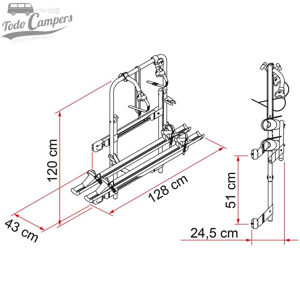 Portabicicletas Fiamma Carry Bike 200 DJ (doble puerta trasera) 2/6