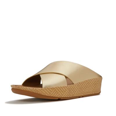 FITFLOP FitFlop Lulu Lux Graphic-Weave Leather Cross Slides URBAN WIT 40