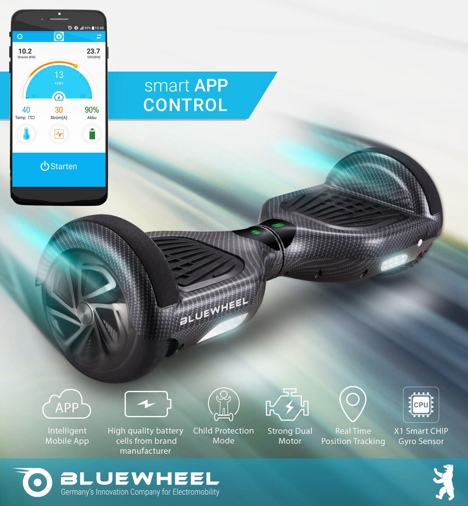 Hoverboard Bluewheel HX310s_BS 6,5", app, Bluetooth, 15 km/h 4/8
