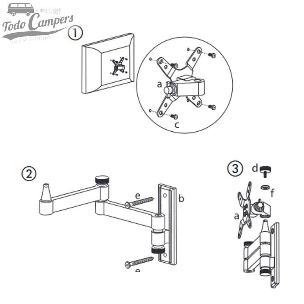 Soporte de TV articulado Carbest Wall Mount Holder M para pantalla de 13 a 30" 2/6