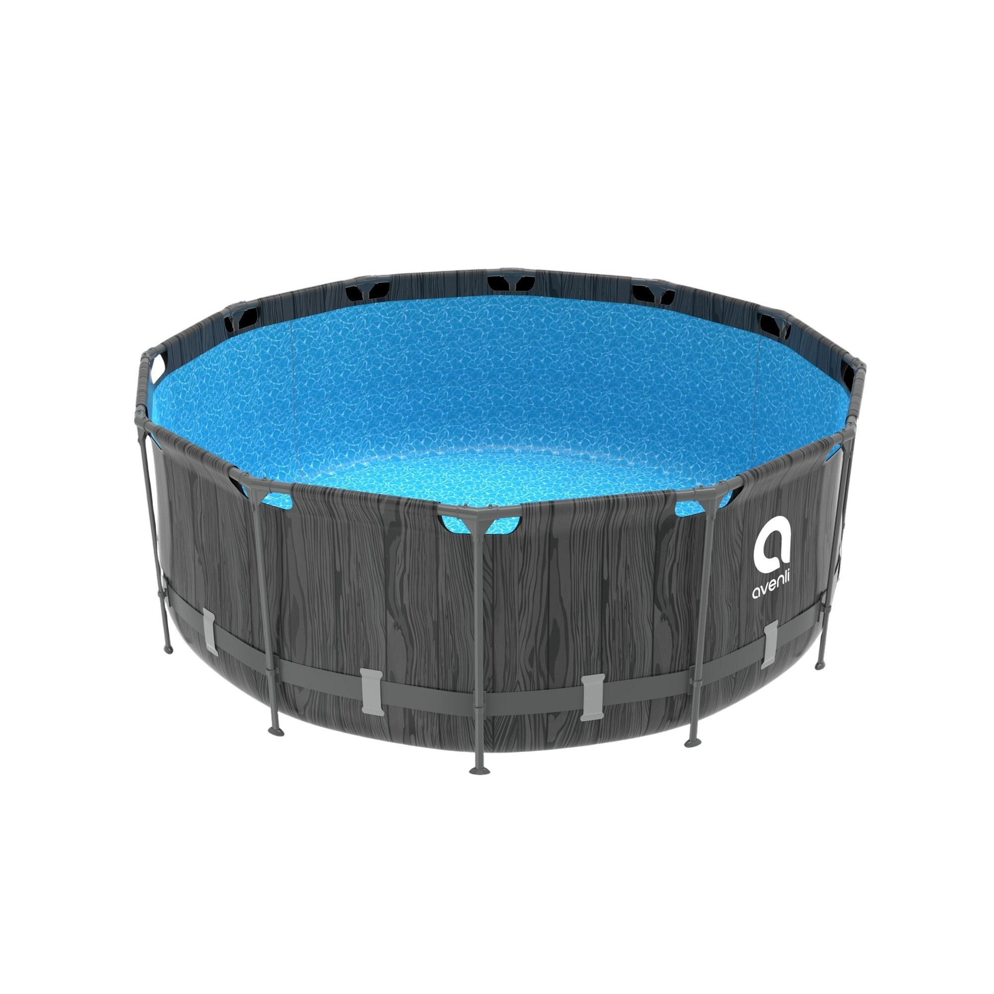Pool Steel Super Black Wood AVENLI 366 x 100 cm 2/3