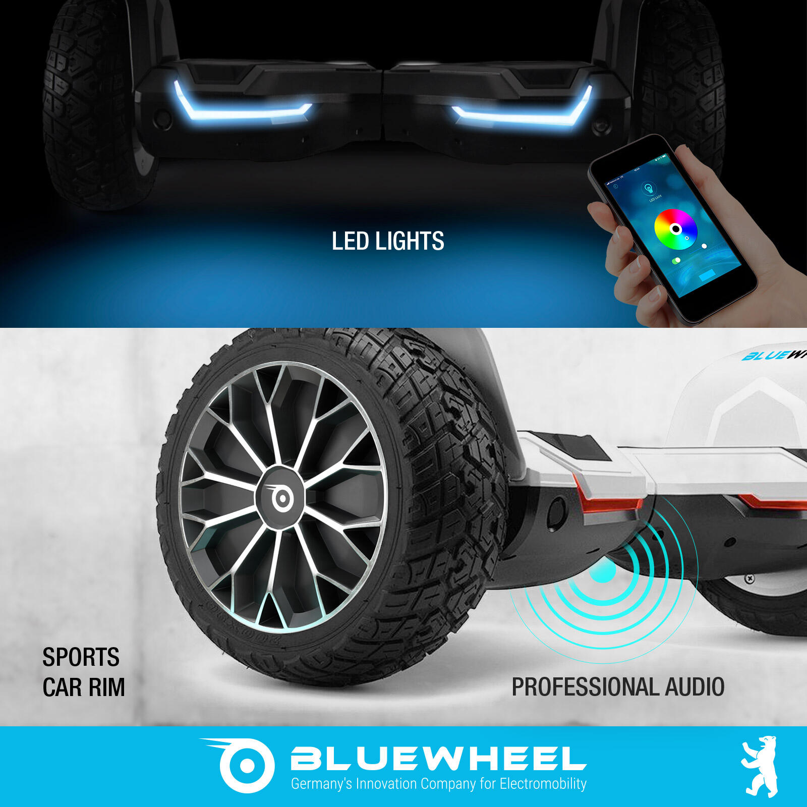 Bluewheel HX510 hoverboard 8,5", app, offroad, 15 km/u 2/6
