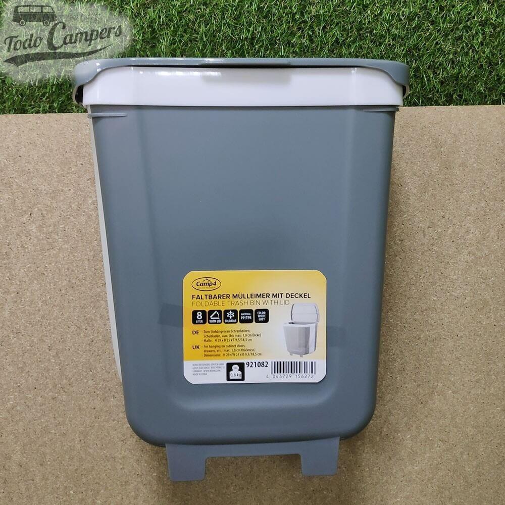 Papelera plegable de silicona con tapa - 8 litros 5/7