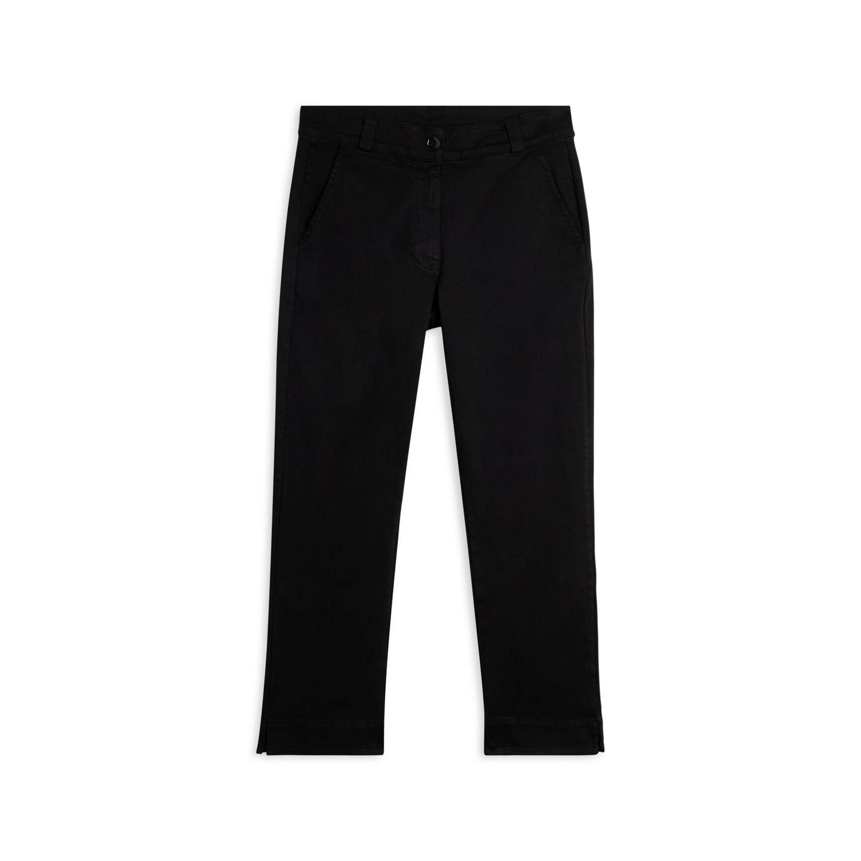 Pantalon court coupe ajustée en coton élastique 1/3