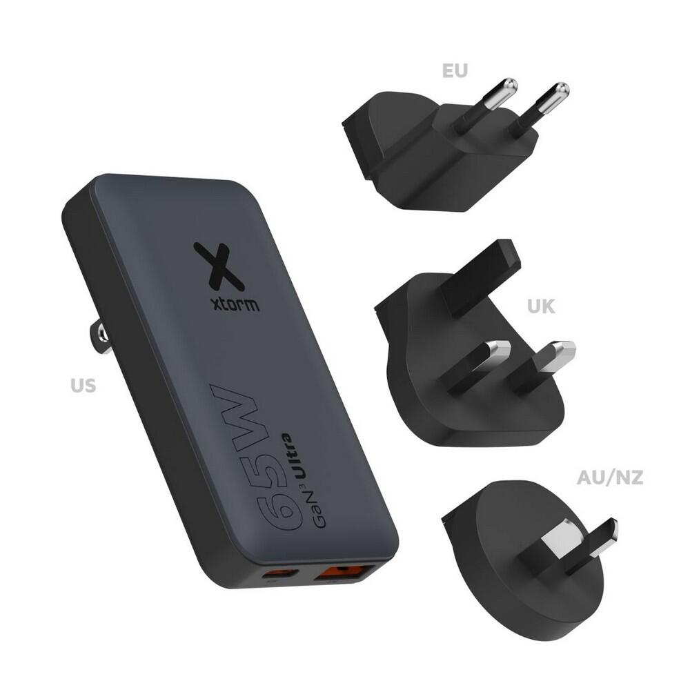 Xtorm Wereldstekker Reisstekker 65W Travel Charger + USB-C PD Kabel - Zwart 2/6