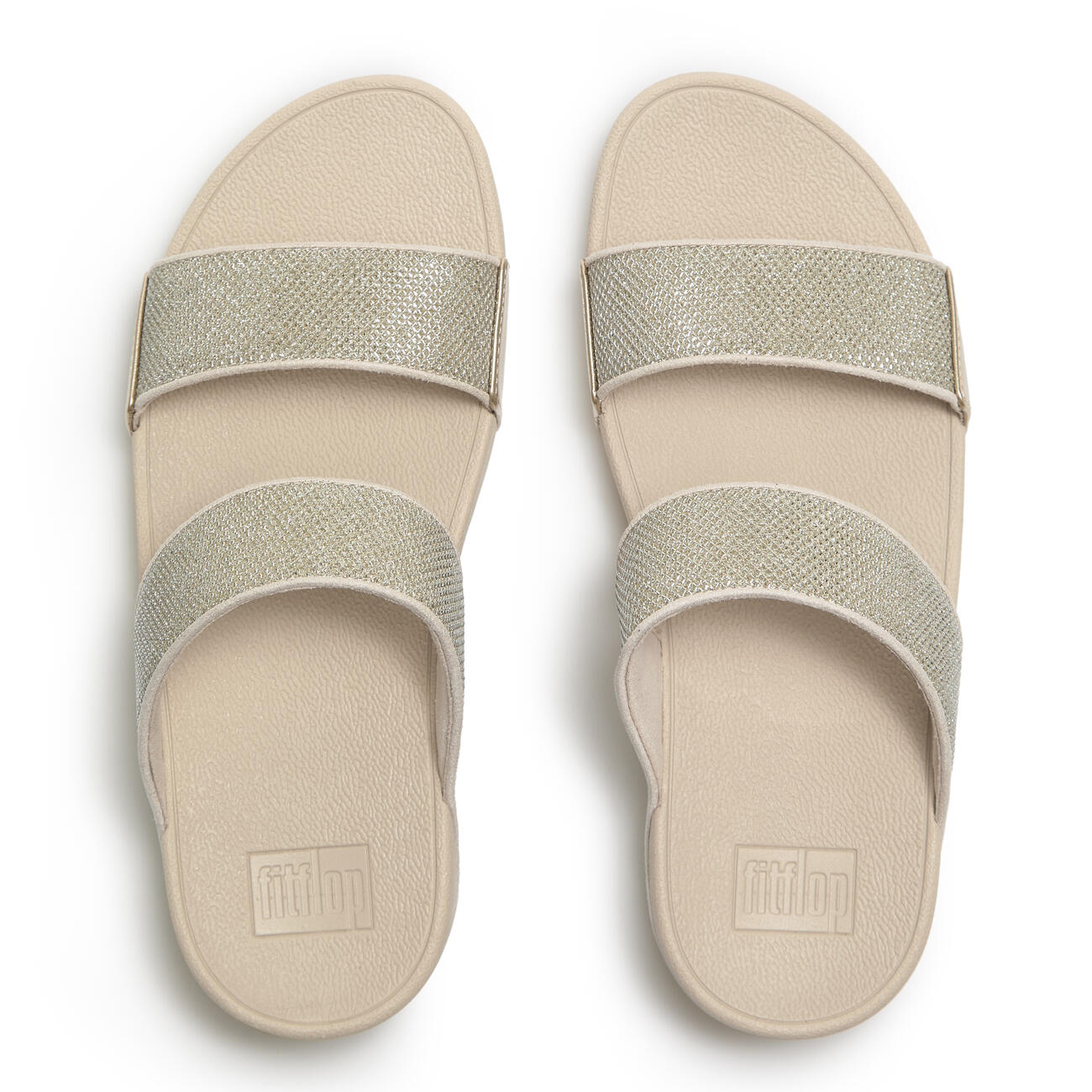 FITFLOP FitFlop Lulu Shimmerglitz Slides  PLATINO 43 5/7