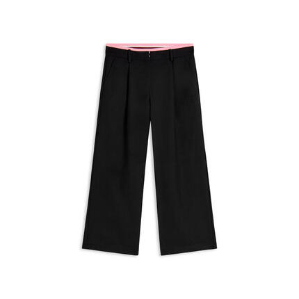 Pantalon pour fille à coupe large aux jambes avec paillettes et détails rayés