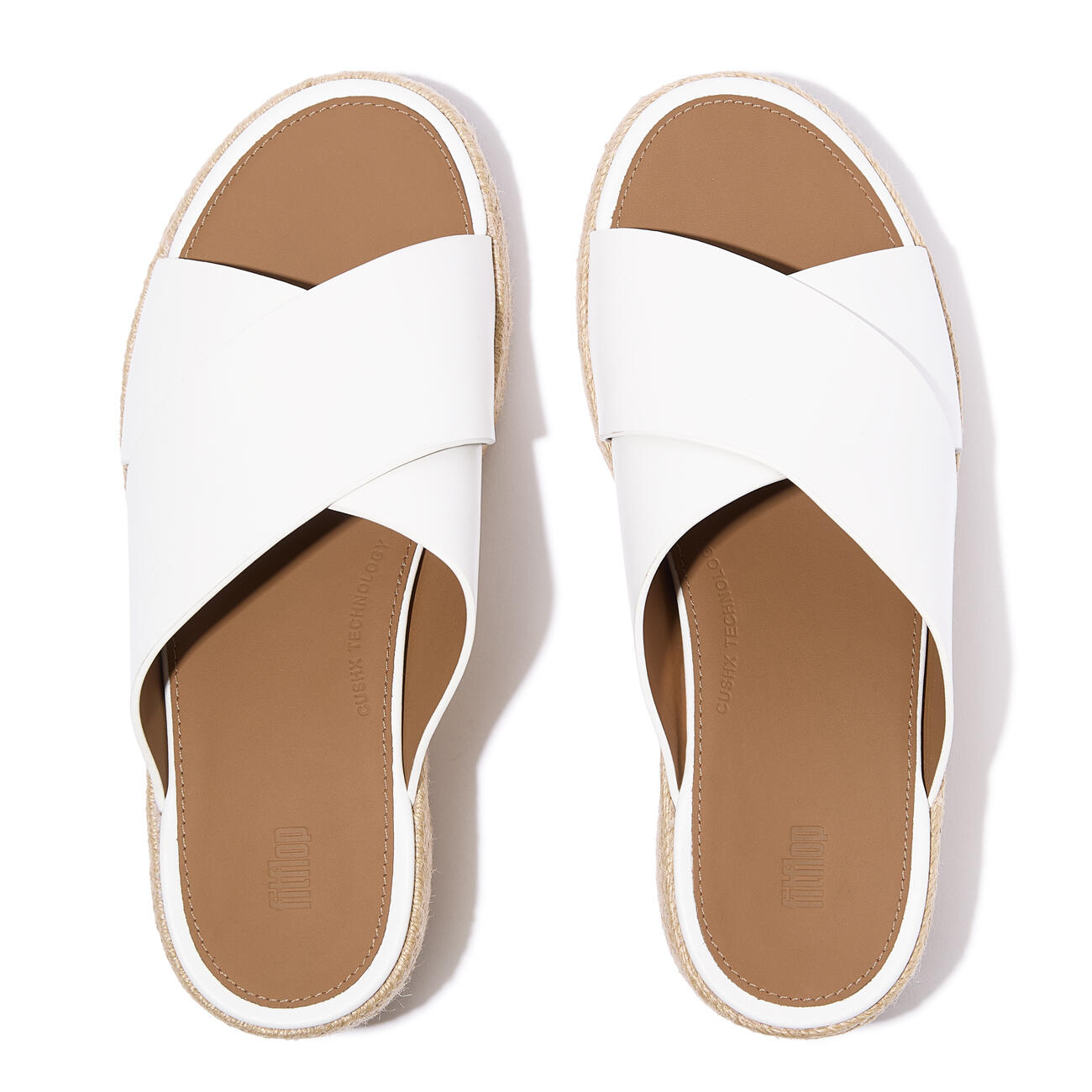Sandales à talons compensés en cuir espadrille à lanières croisées FitFlop 5/7