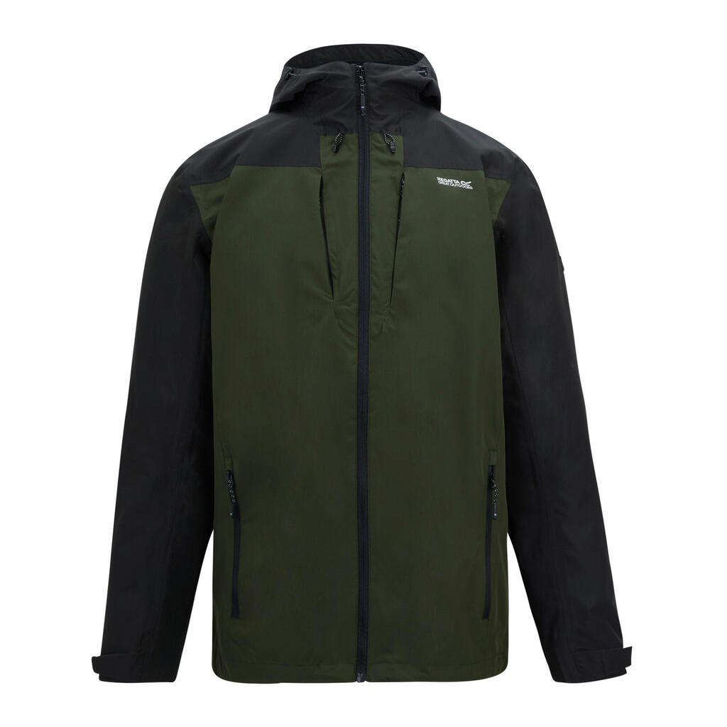 Mens Calderdale Colour Block Waterproof Jacket (Khaki Green/Black)
