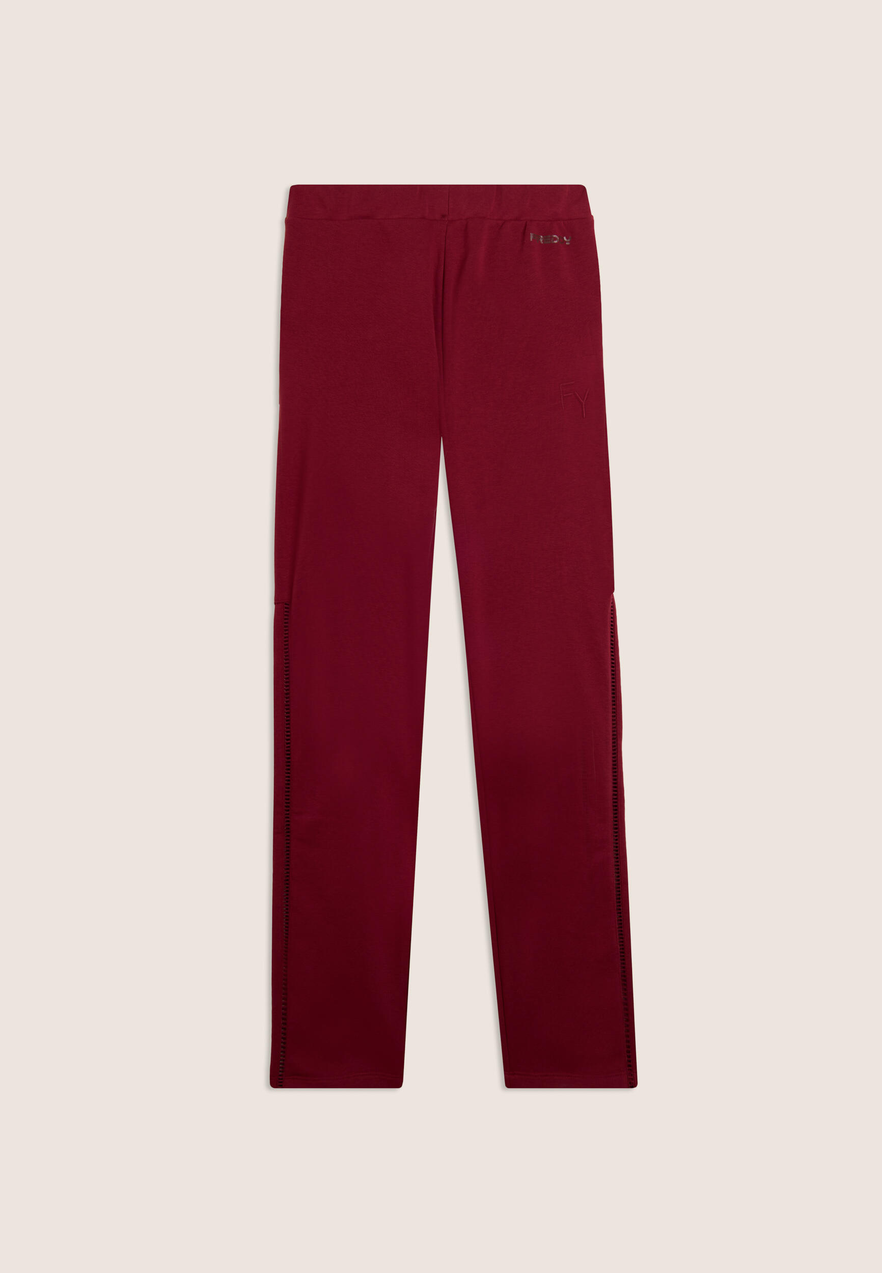 Pantalón recto deportivo con bordado calado 2/3