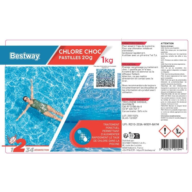 Bestway Chlore Choc - Pastilles 20G Seau De 1 Kg 4/4