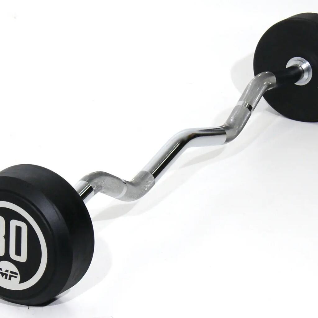 Fixed Curl Bar with Rubber - 30 kg