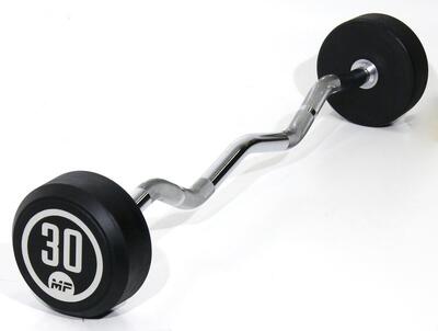 Bilanciere Curl Fisso in Gomma - 30 kg