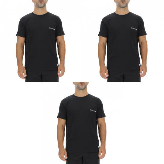 Lot de 3 T-shirts homme en coton uni col rond imprimé poitrine