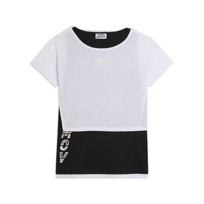 Completo t-shirt cropped e canotta con stampa perlata