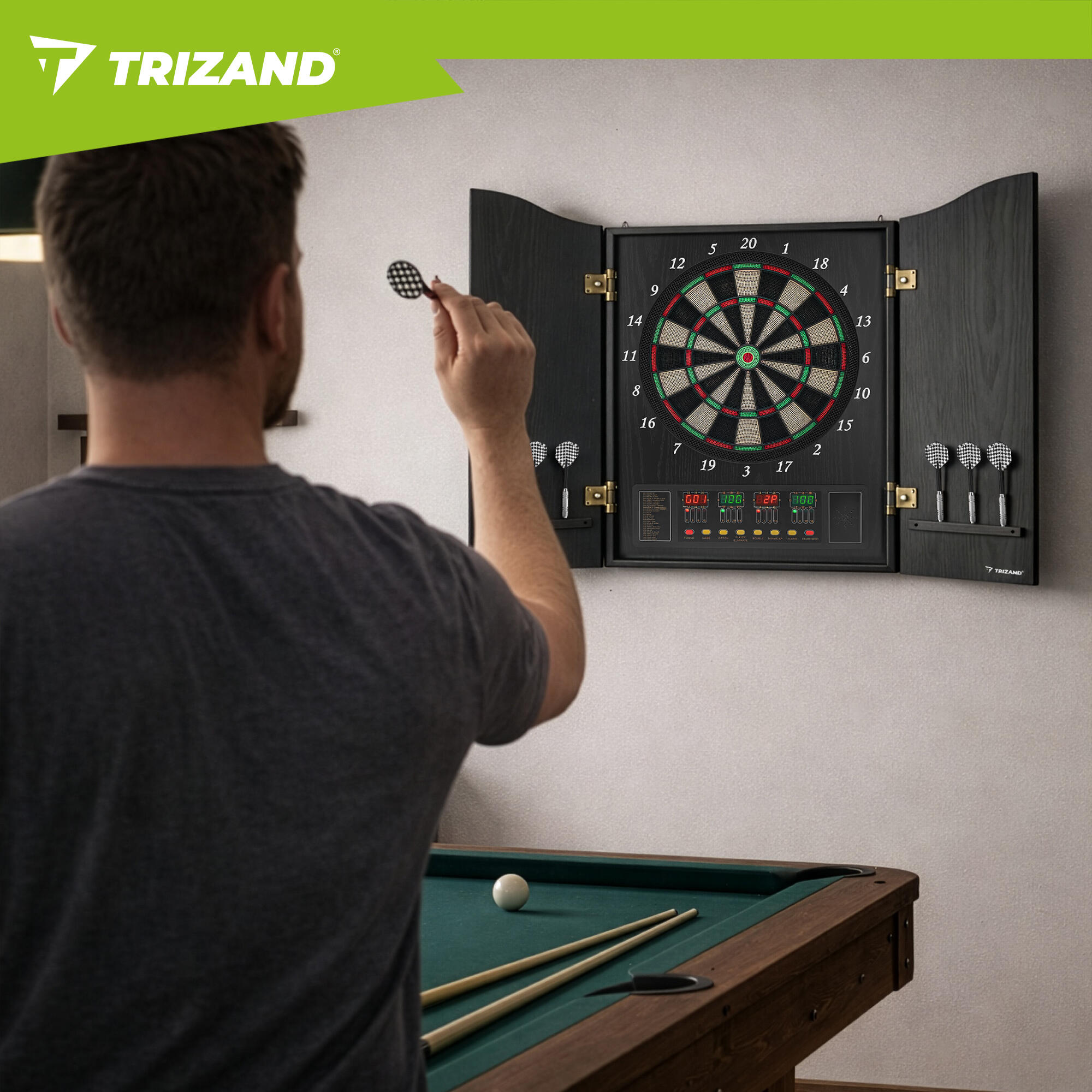Dart do Gry w Rzutki Tarcza Elektroniczna Lotki Zestaw 27 Gier 243 Warianty 5/5