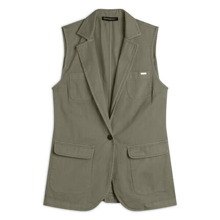 Gilet en gabardine à double boutonnage pour femme