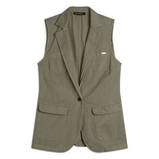 Gilet en gabardine à double boutonnage pour femme