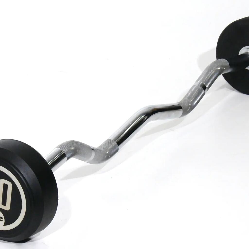 Fixed Curl Bar with Rubber - 20 kg