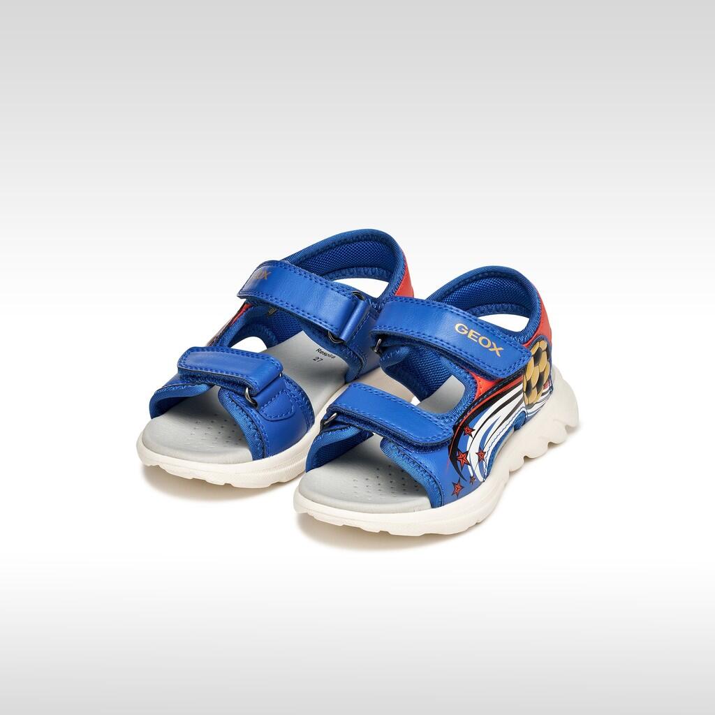 Sandales Garçon J SANDAL AIRADYUM BOY Bleu Roi/Rouge 3/7