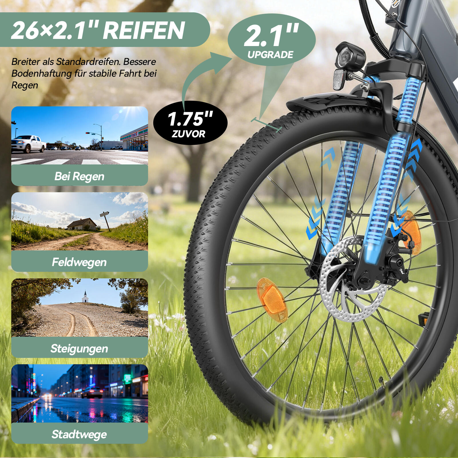 ESKUTE C100 Plus E-Bike 26" 250W Motor, 36V 13Ah Akku 5/7
