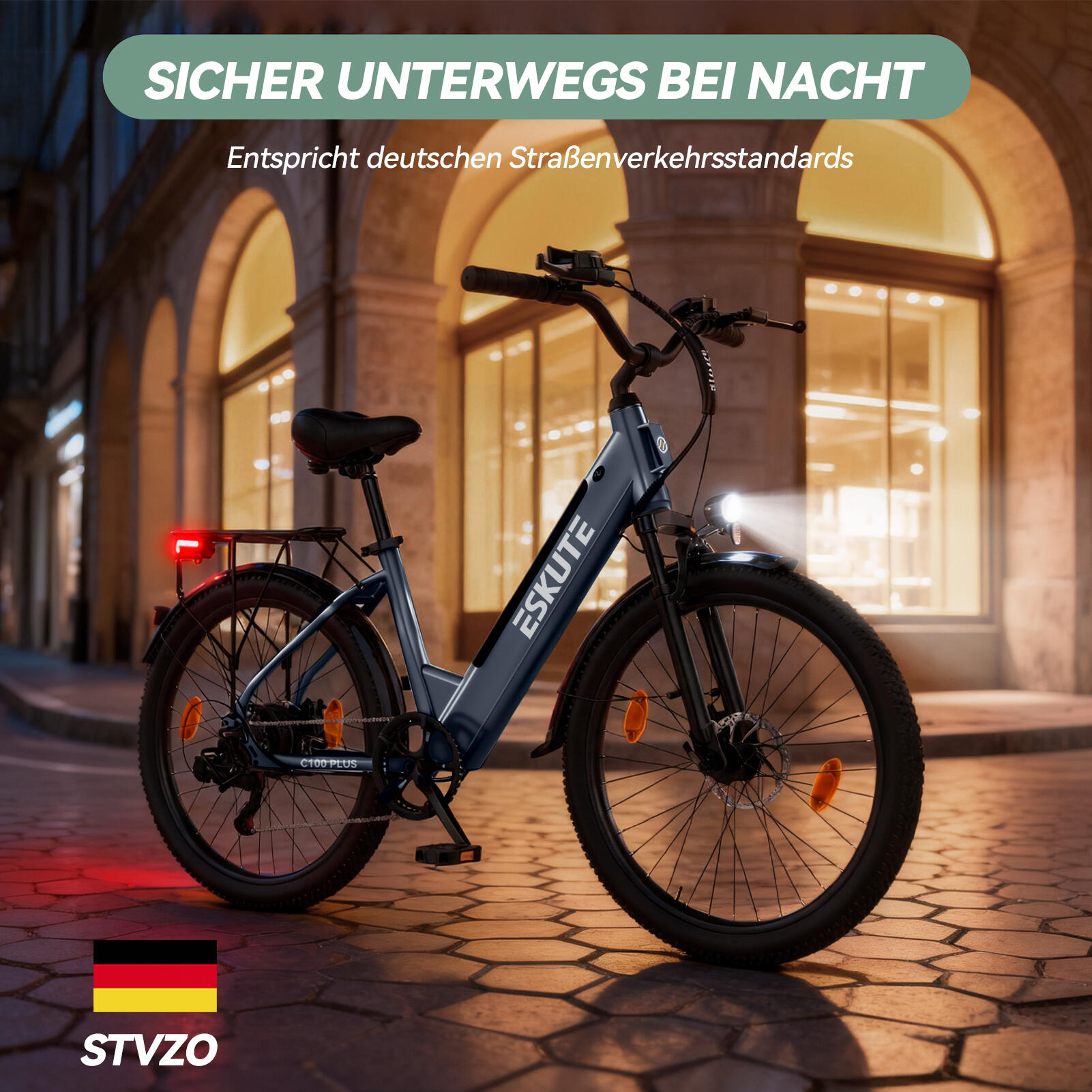 ESKUTE C100 Plus E-Bike 26" 250W Motor, 36V 13Ah Akku 6/7