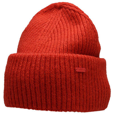 4f damesmuts rood beanie