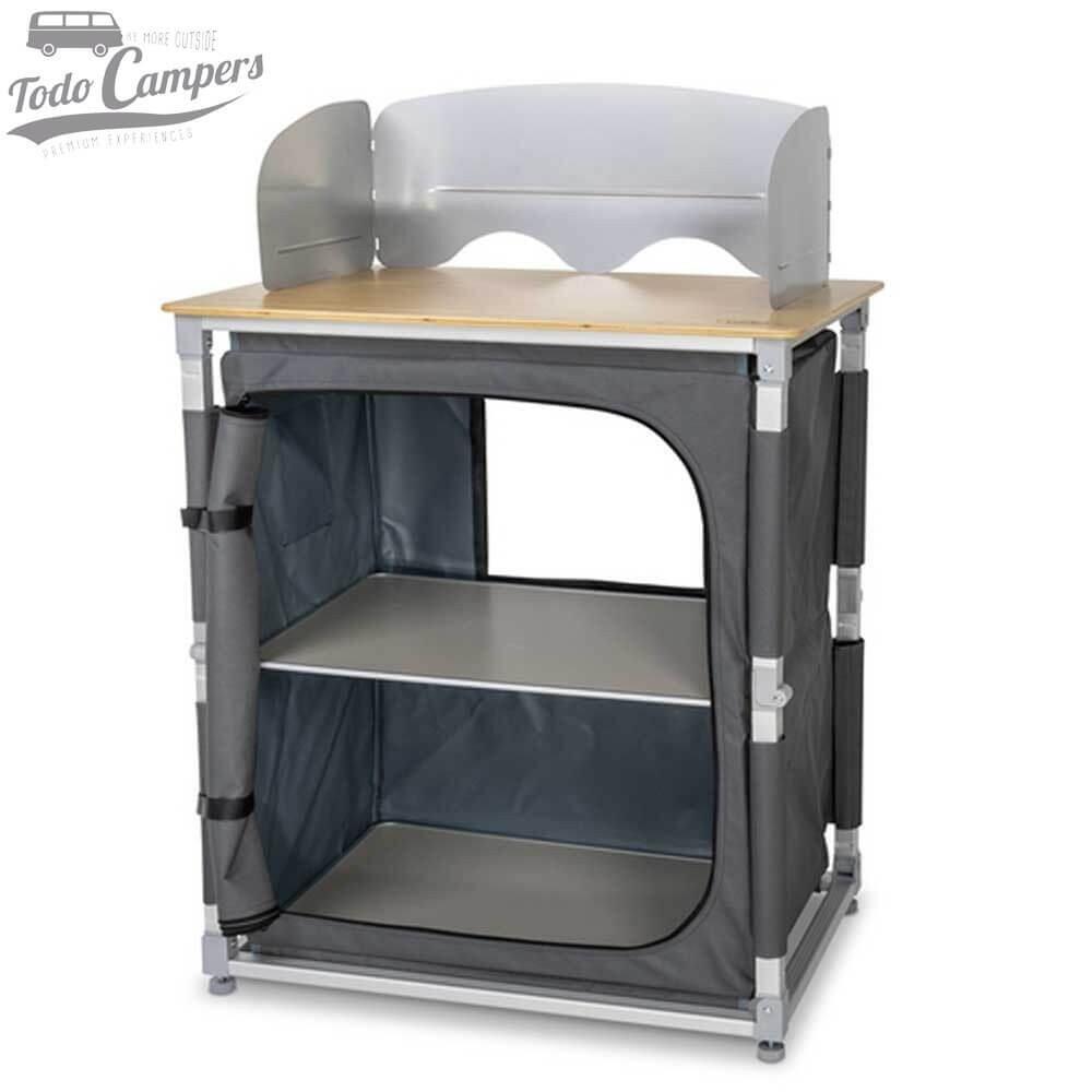Mueble de cocina plegable Bamboo Quick Mini con protector de viento - 1 módulo 3/7