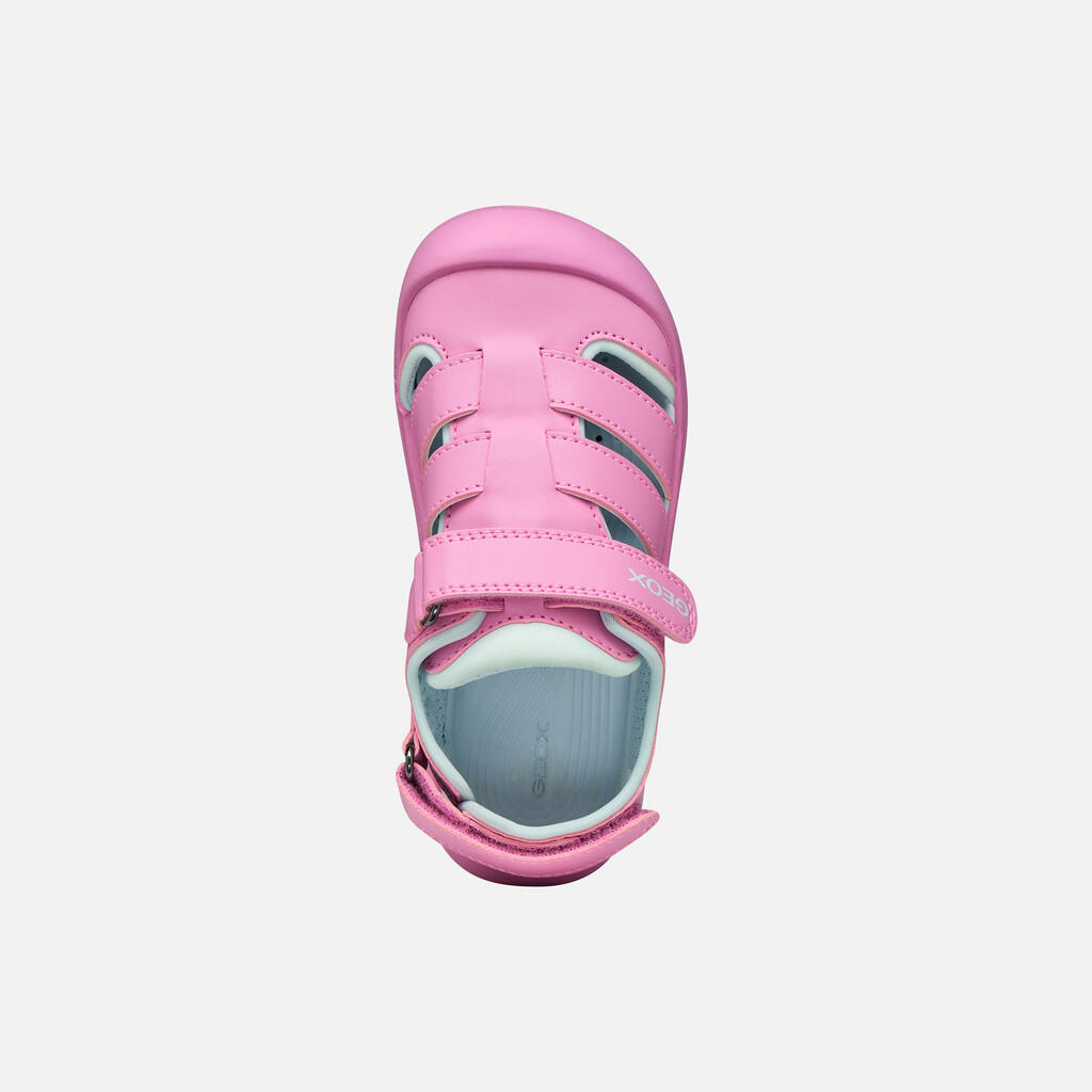 Sandales Fille S. FUSBETTO PRO GIRL Rose Foncé/Vert D'eau 7/7