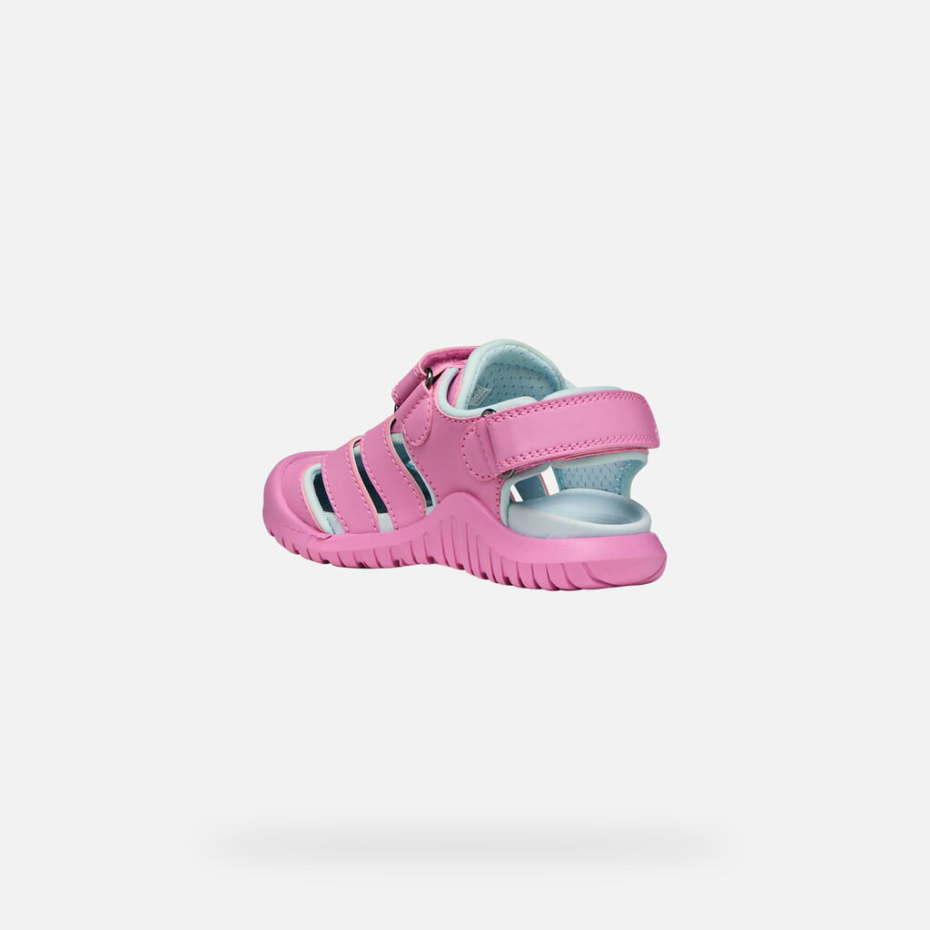 Sandales Fille S. FUSBETTO PRO GIRL Rose Foncé/Vert D'eau 5/7
