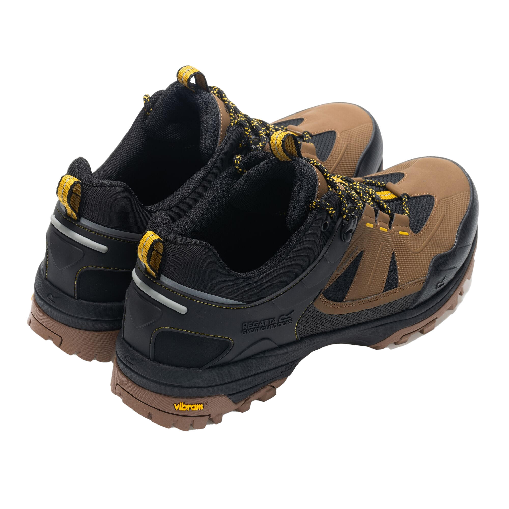 Heren Regen Lage Wandelschoenen (Notenbruin/Gouden vlok) 2/5