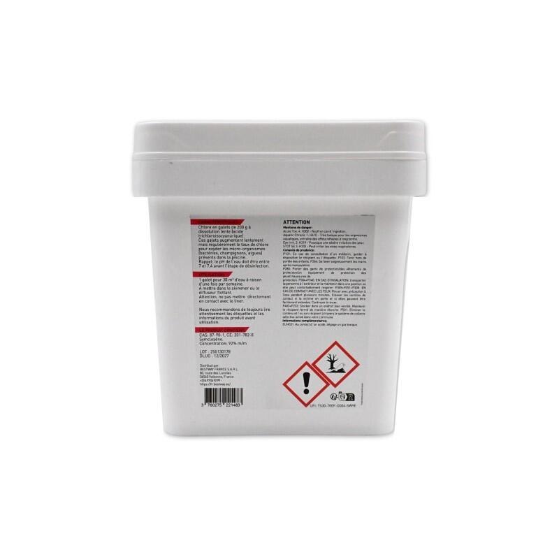 Bestway Chlore Lent- Galets 200G Seau De 5 Kg 2/4