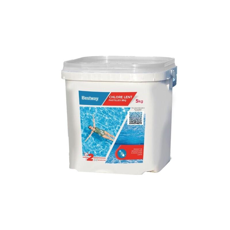 Bestway Chlore Lent - Pastilles 20g Seau de 5kg 3/4