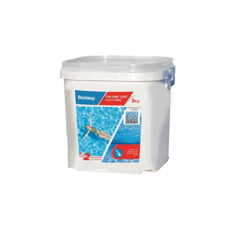 Bestway Chlore Lent- Galets 200G Seau De 5 Kg 3/4