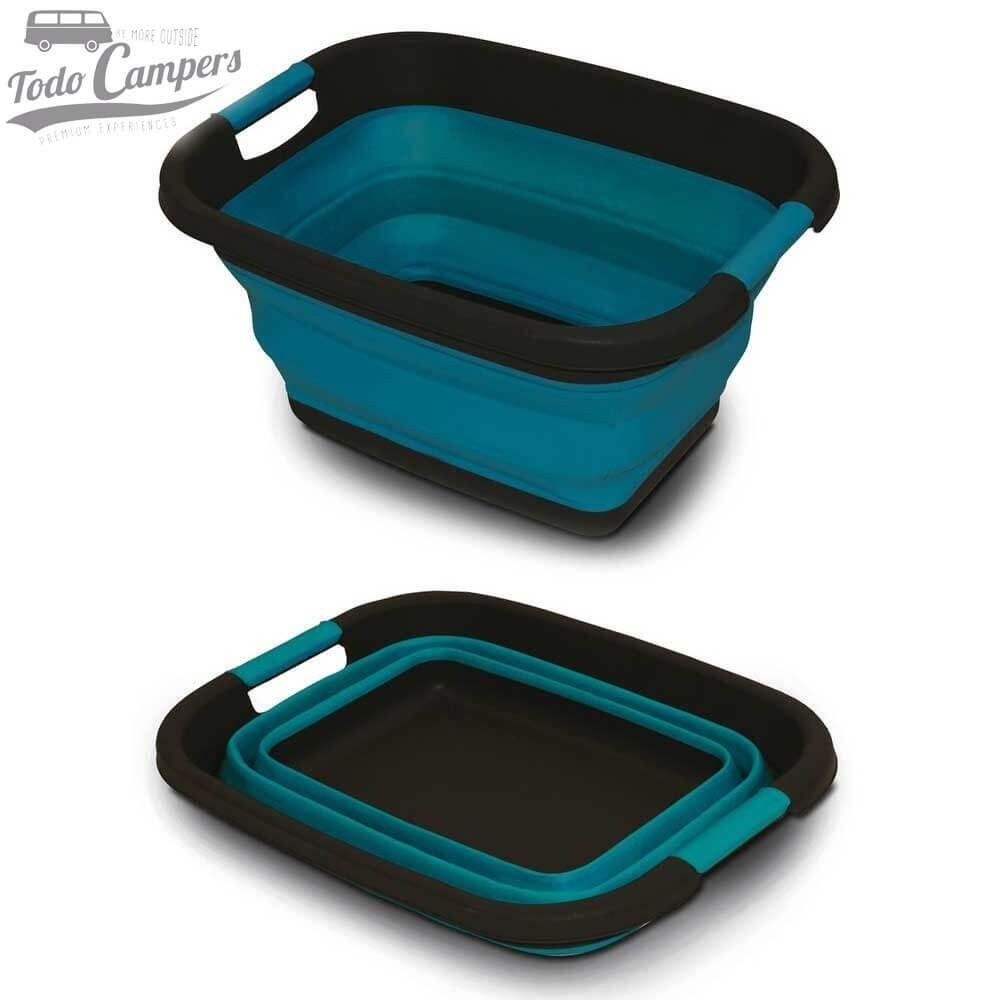 Cesta universal plegable de silicona petróleo y antracita con asas rígidas 6/6