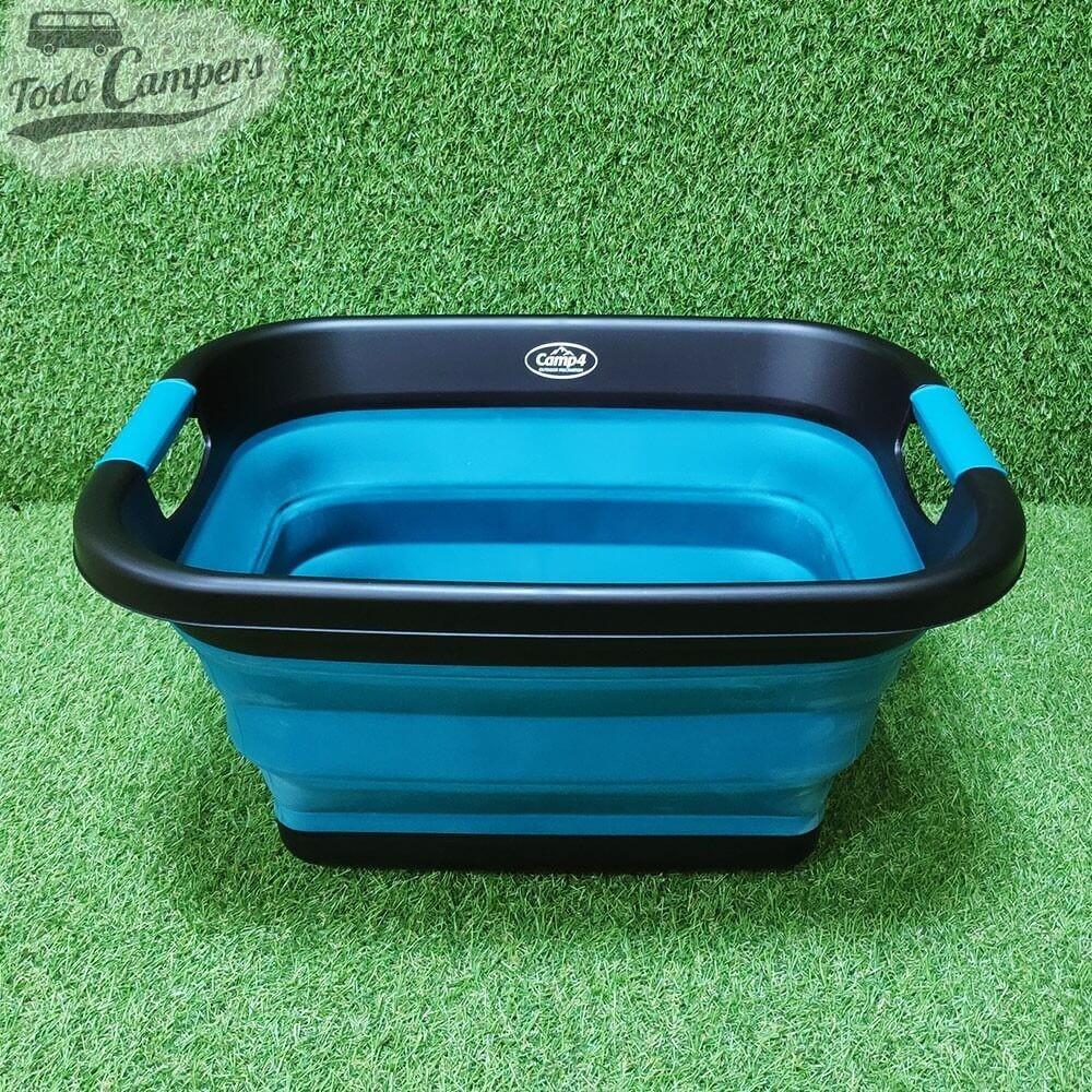 Cesta universal plegable de silicona petróleo y antracita con asas rígidas 4/6