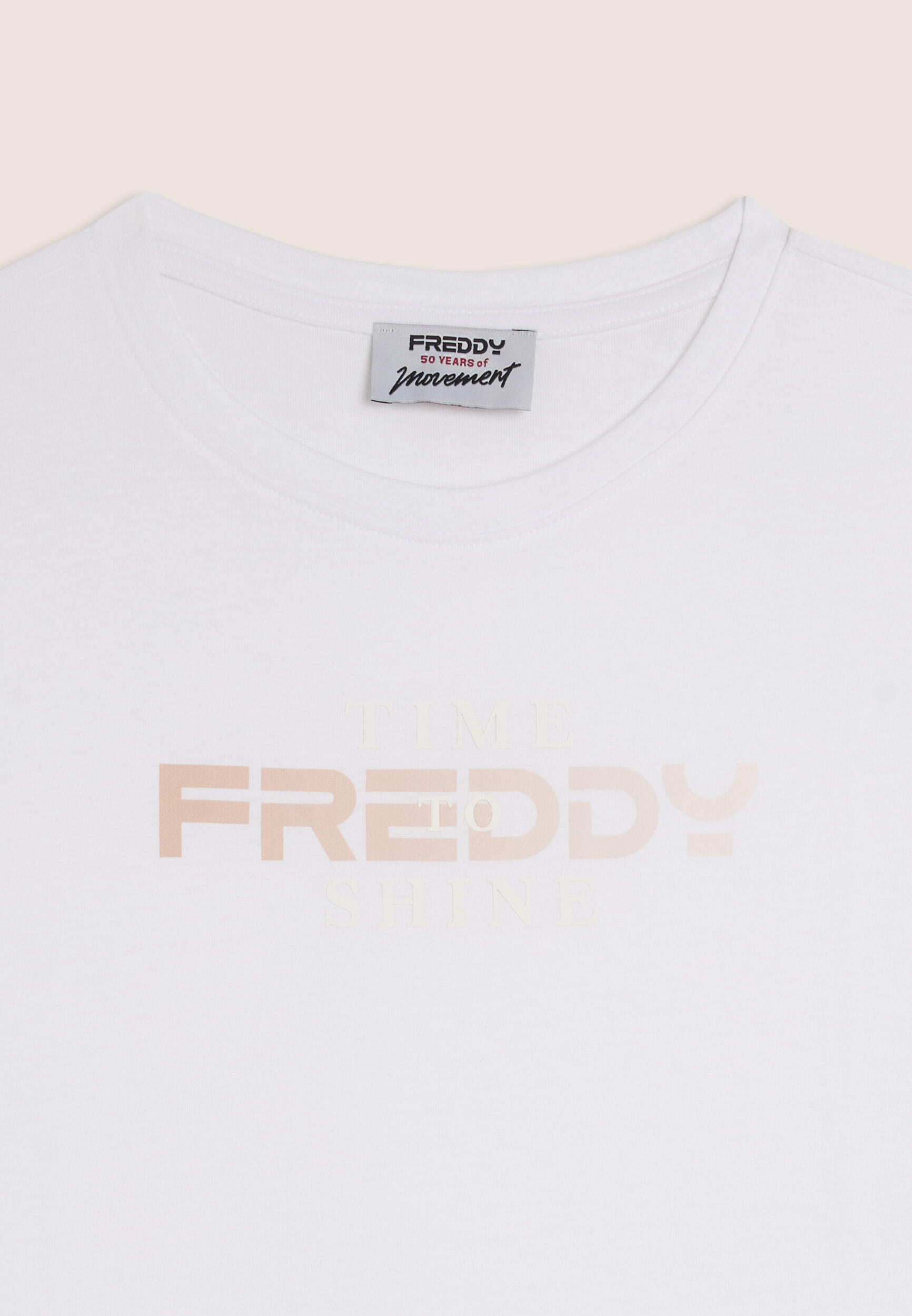 T-shirt Comfort Fit con Logo FREDDY e Slogan "Time Shine" 3/3