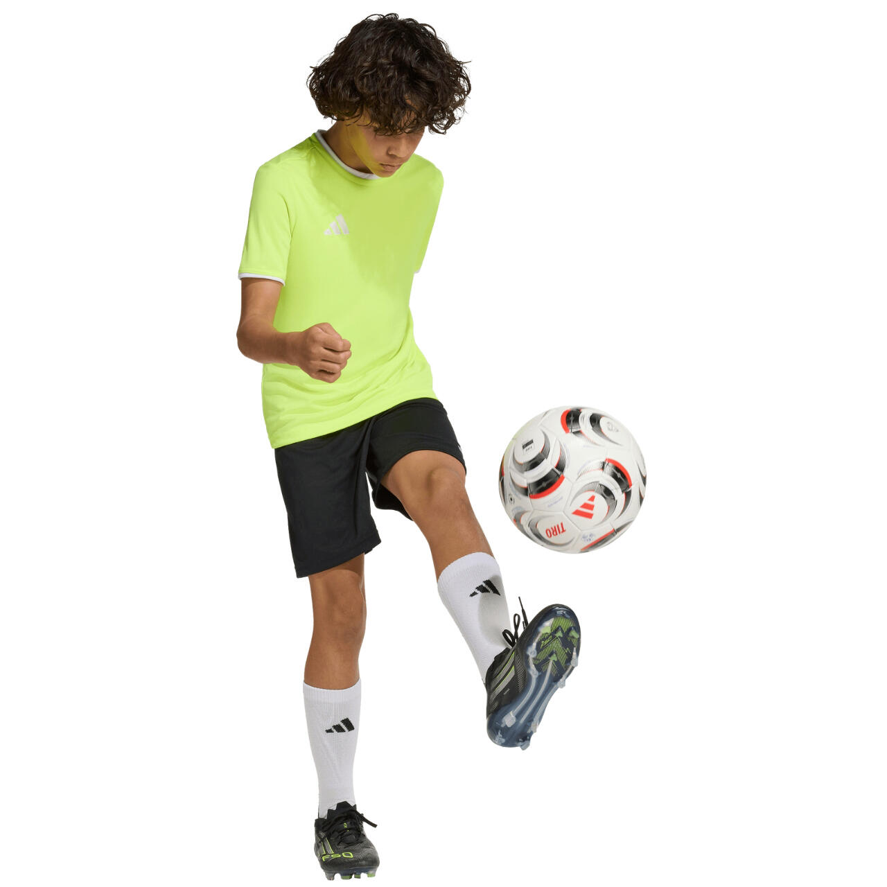Bambino adidas Entrada 26 Jersey neon T-shirt Calcio 6/8