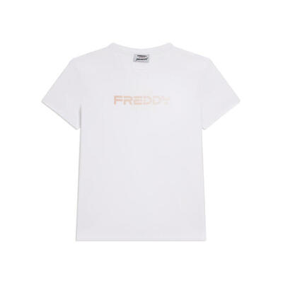 T-shirt Comfort Fit con Logo FREDDY e Slogan "Time Shine