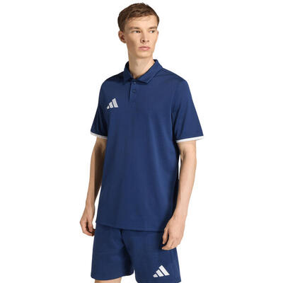 Adidas heren polo trainingsshirt donkerblauw, korte mouw, knoopsluiting