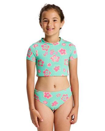 Ensemble lycra à manches courtes TROPICOOL Vert Fille