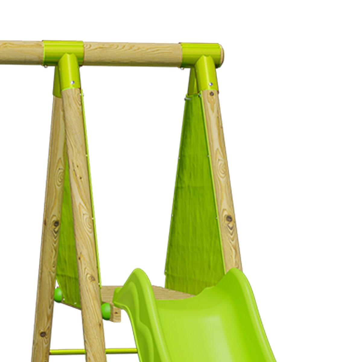 Station de jeux bois 2,30 m Topwood PALMI VERT - 5 enfants 7/7