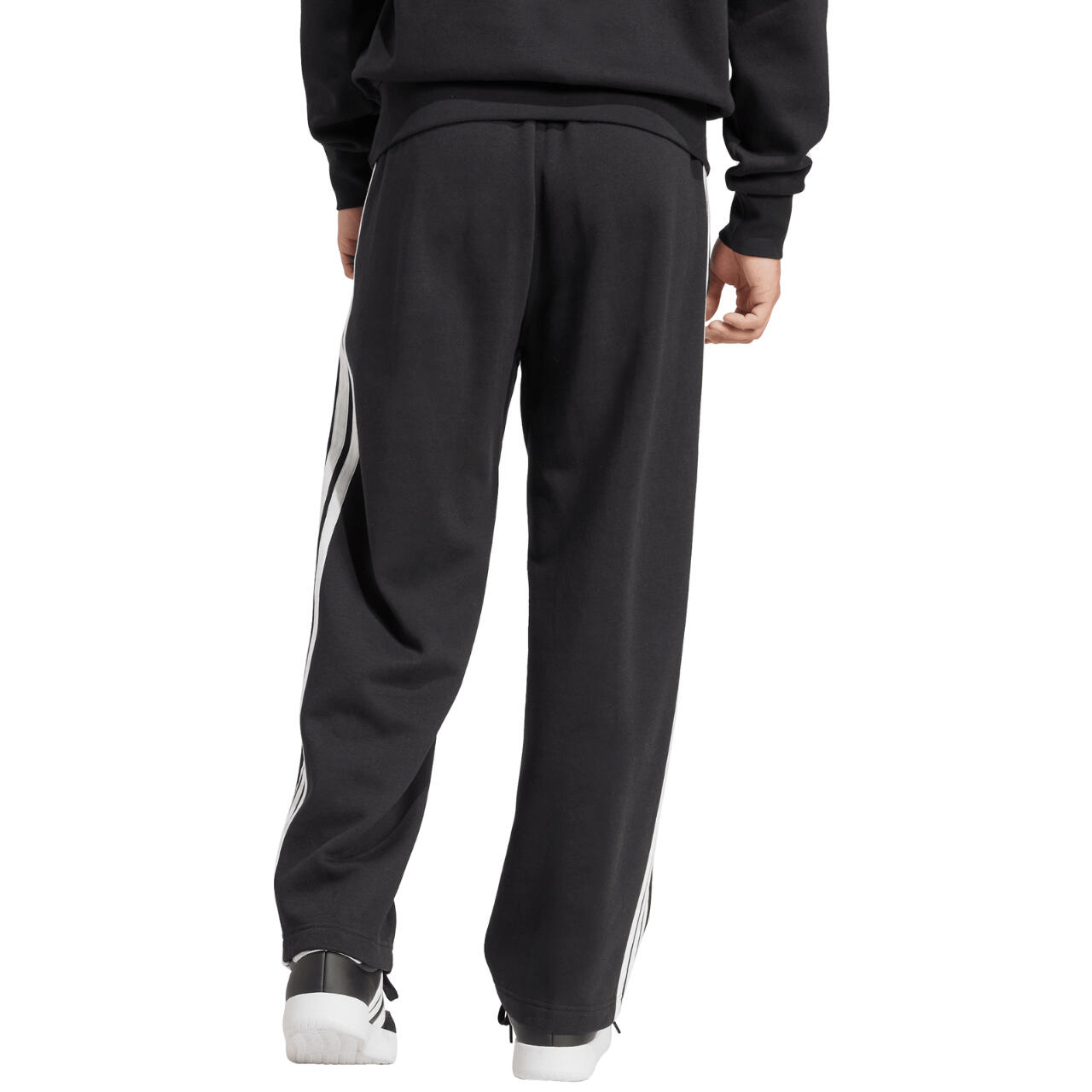 Calças de treino homem adidas Fleece algodão preto 3/6