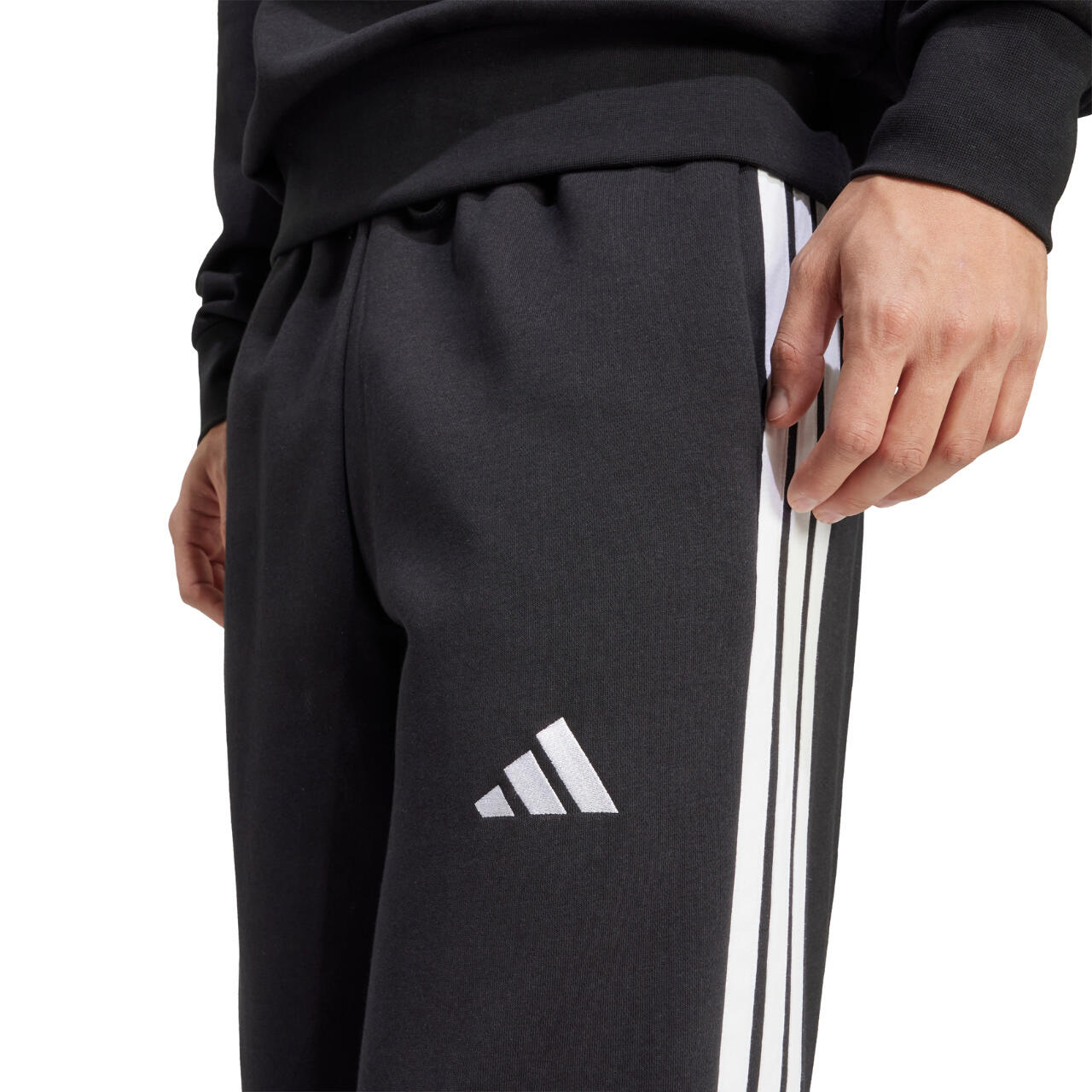 Calças de treino homem adidas Fleece algodão preto 5/6